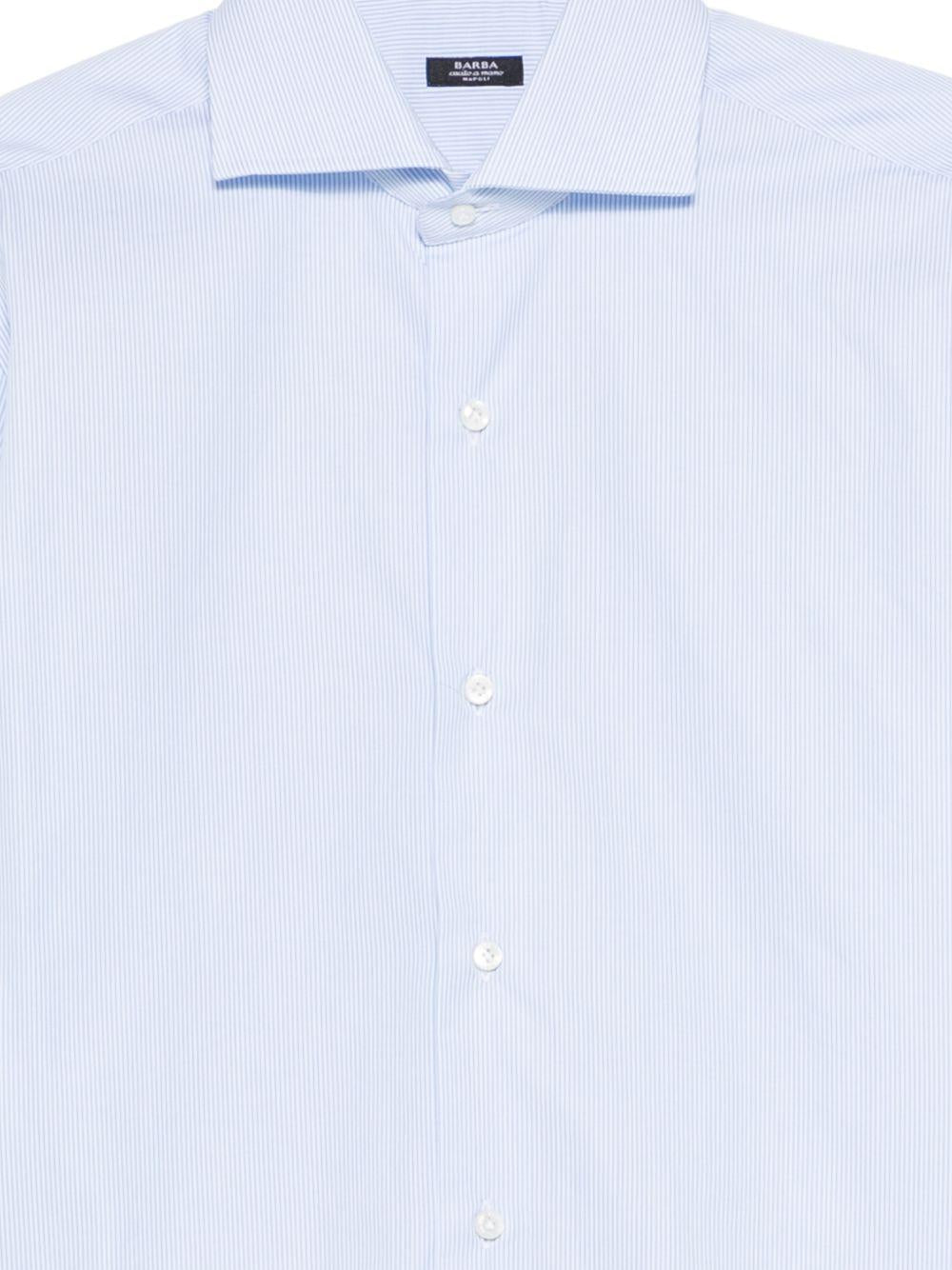 Camicia a righe azzurre in cotone 