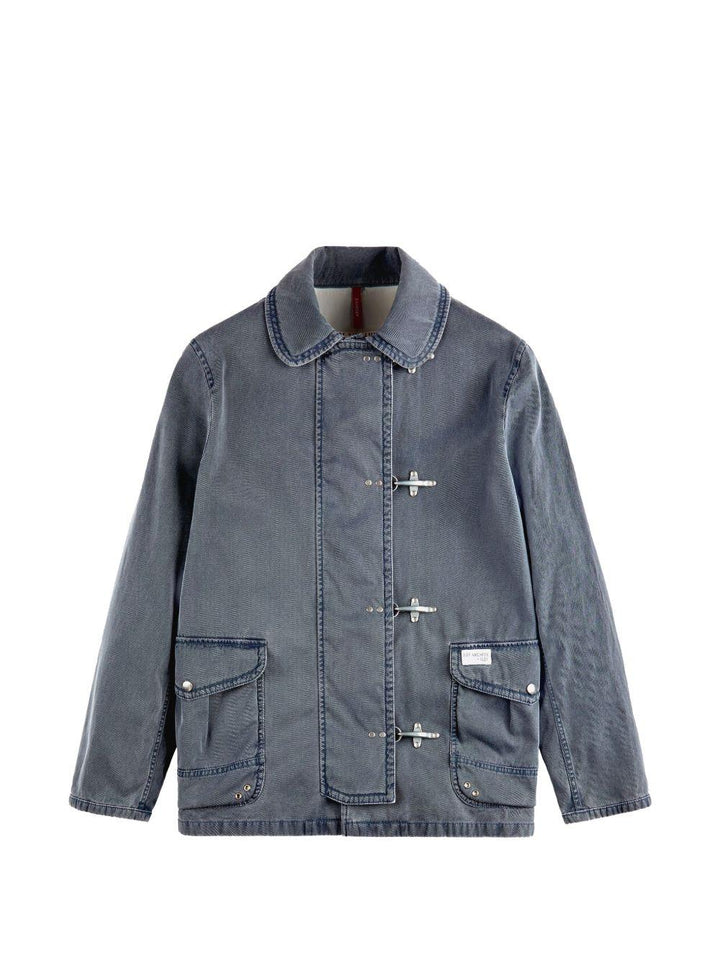 Caban blu navy con colletto 