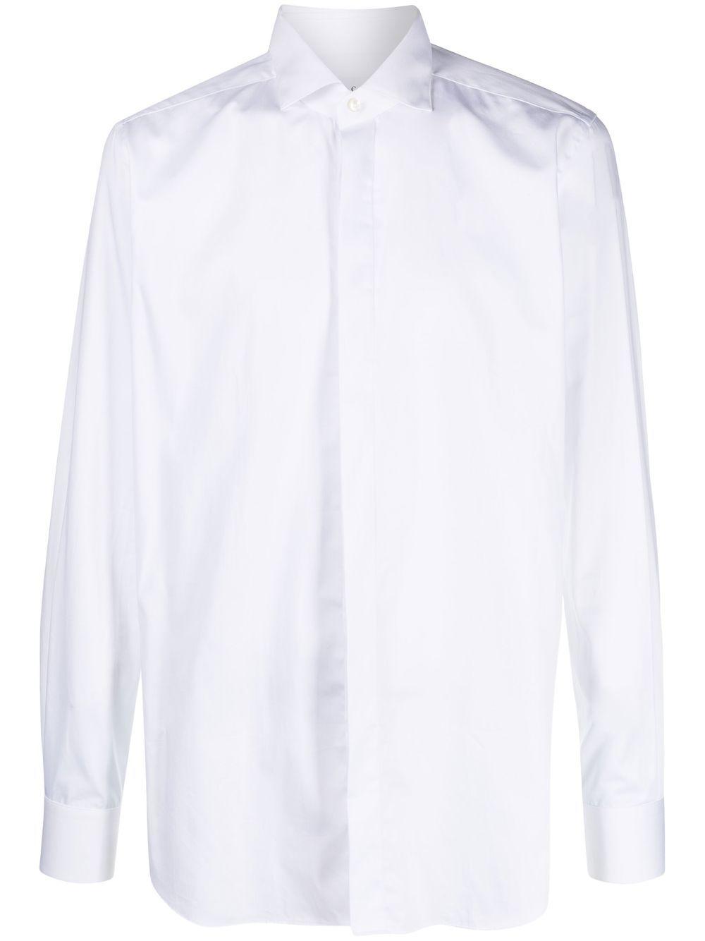 Camicia bianca a maniche lunghe in cotone 