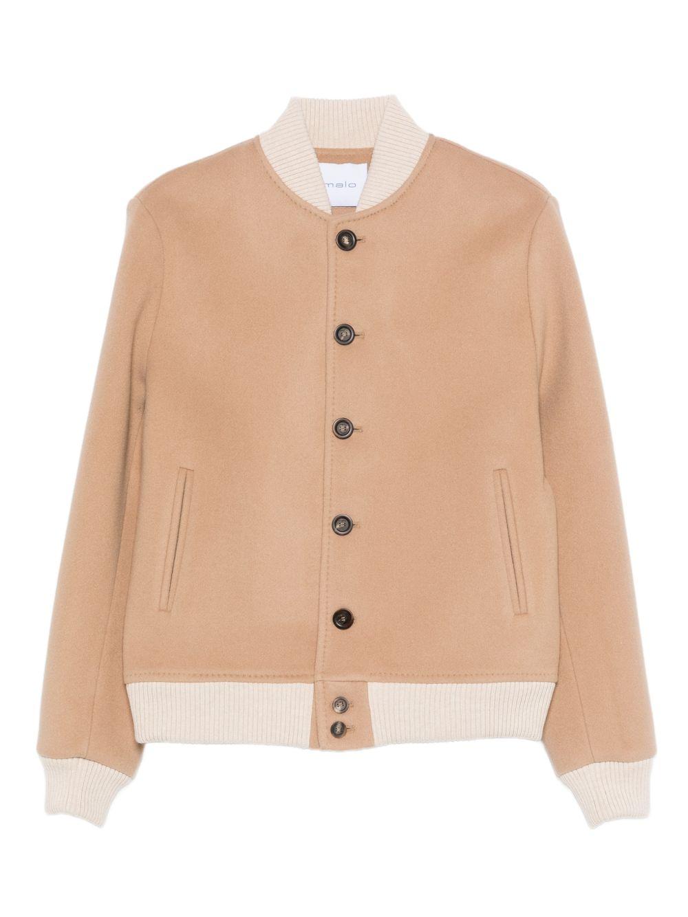 Bomber beige con bottoni 