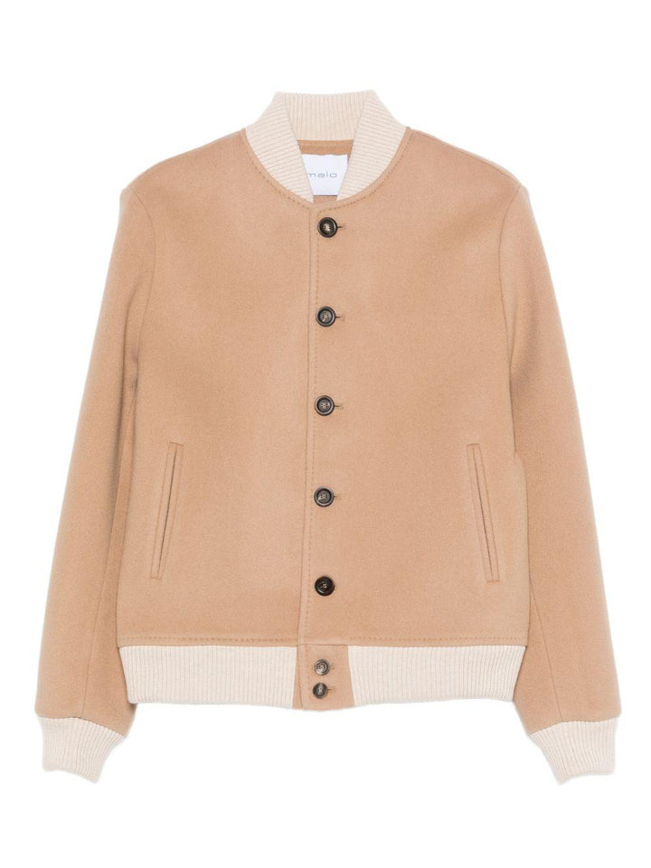 Bomber beige con bottoni 