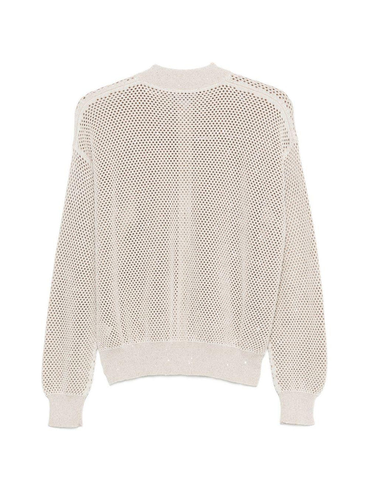Cardigan in rete con cerniera 