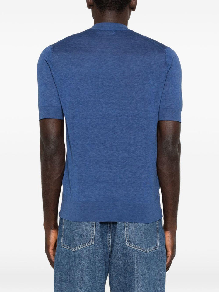 T-shirt lavorata a maglia blu royal 