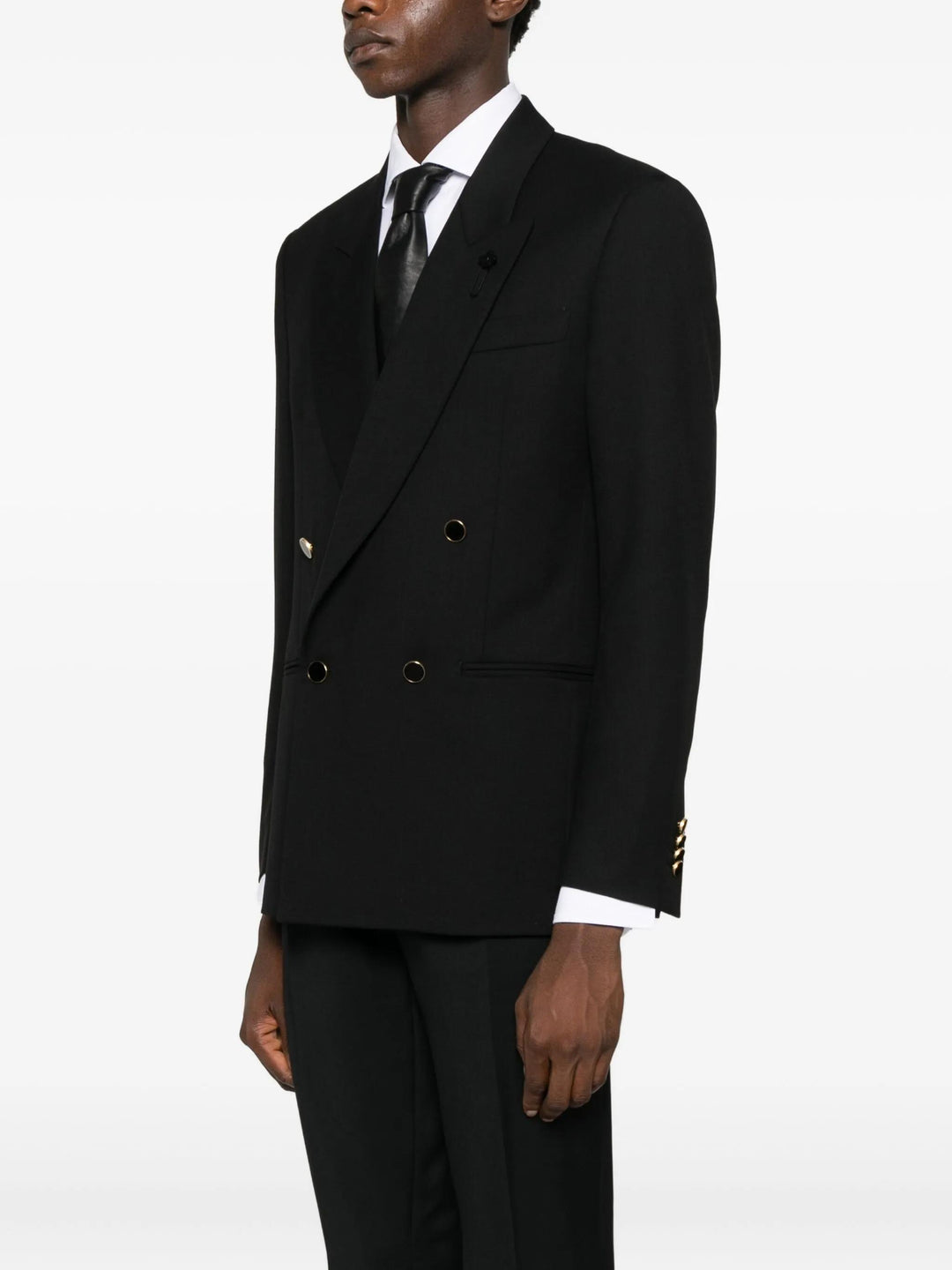Blazer Blu Doppiopetto con rever a lancia