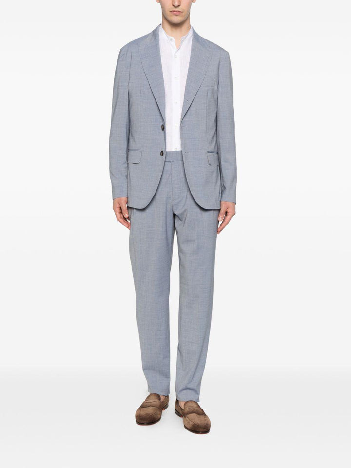 Abito monopetto blu denim 