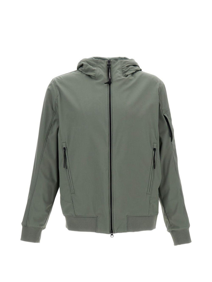 Felpa con cappuccio e zip verde 