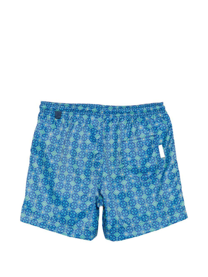Costume da bagno con stampa geometrica blu 