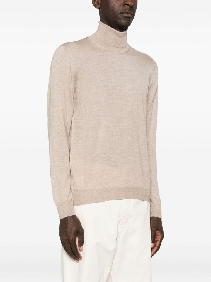 Maglione a collo alto beige 