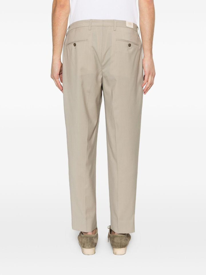 Pantaloni Portobello kaki con pieghe 