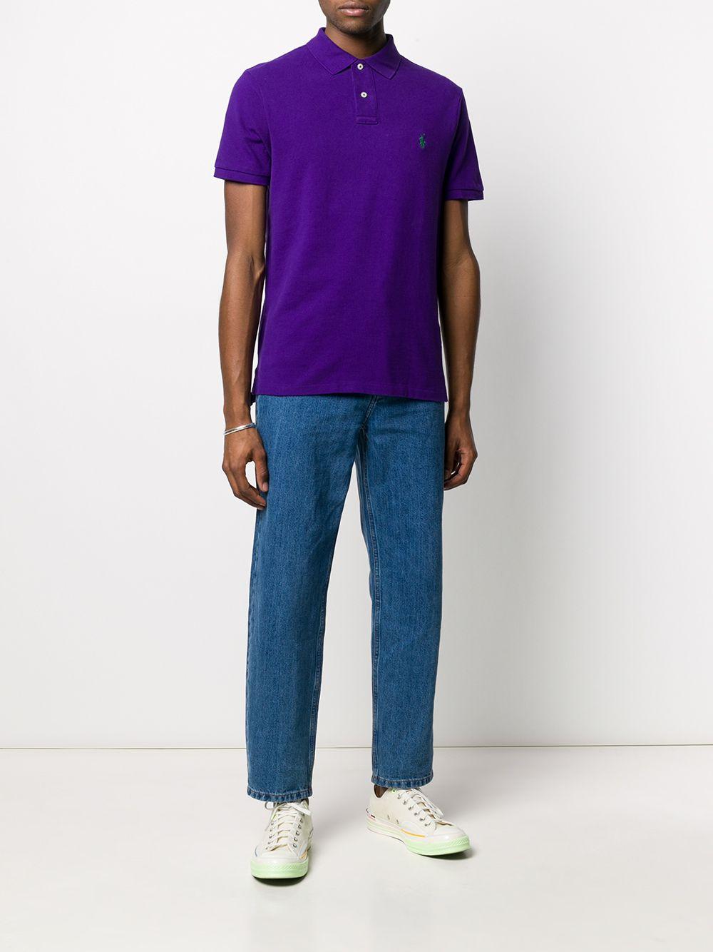 Polo viola con ricamo 