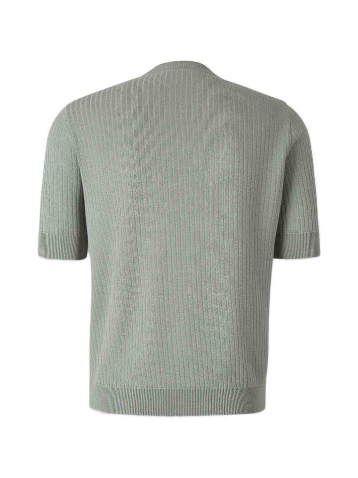 Girocollo in cotone verde polvere 