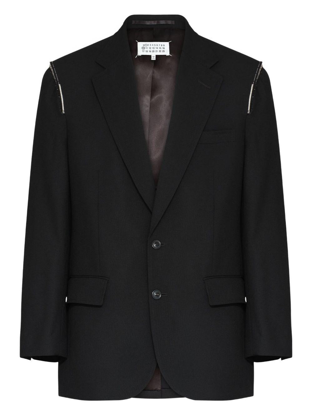 Blazer nero con spalline 