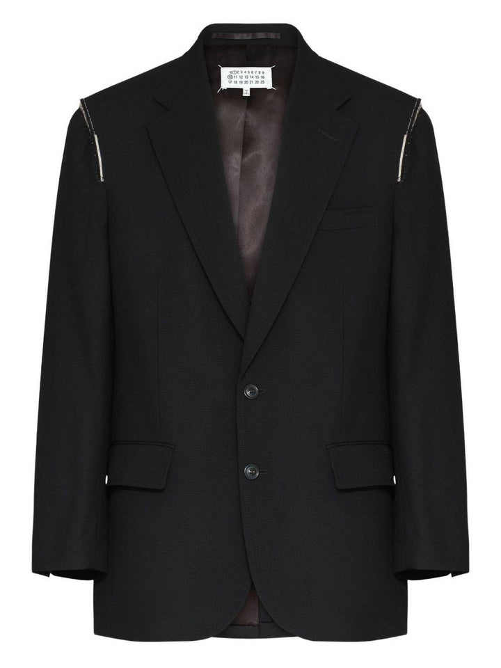 Blazer nero con spalline 