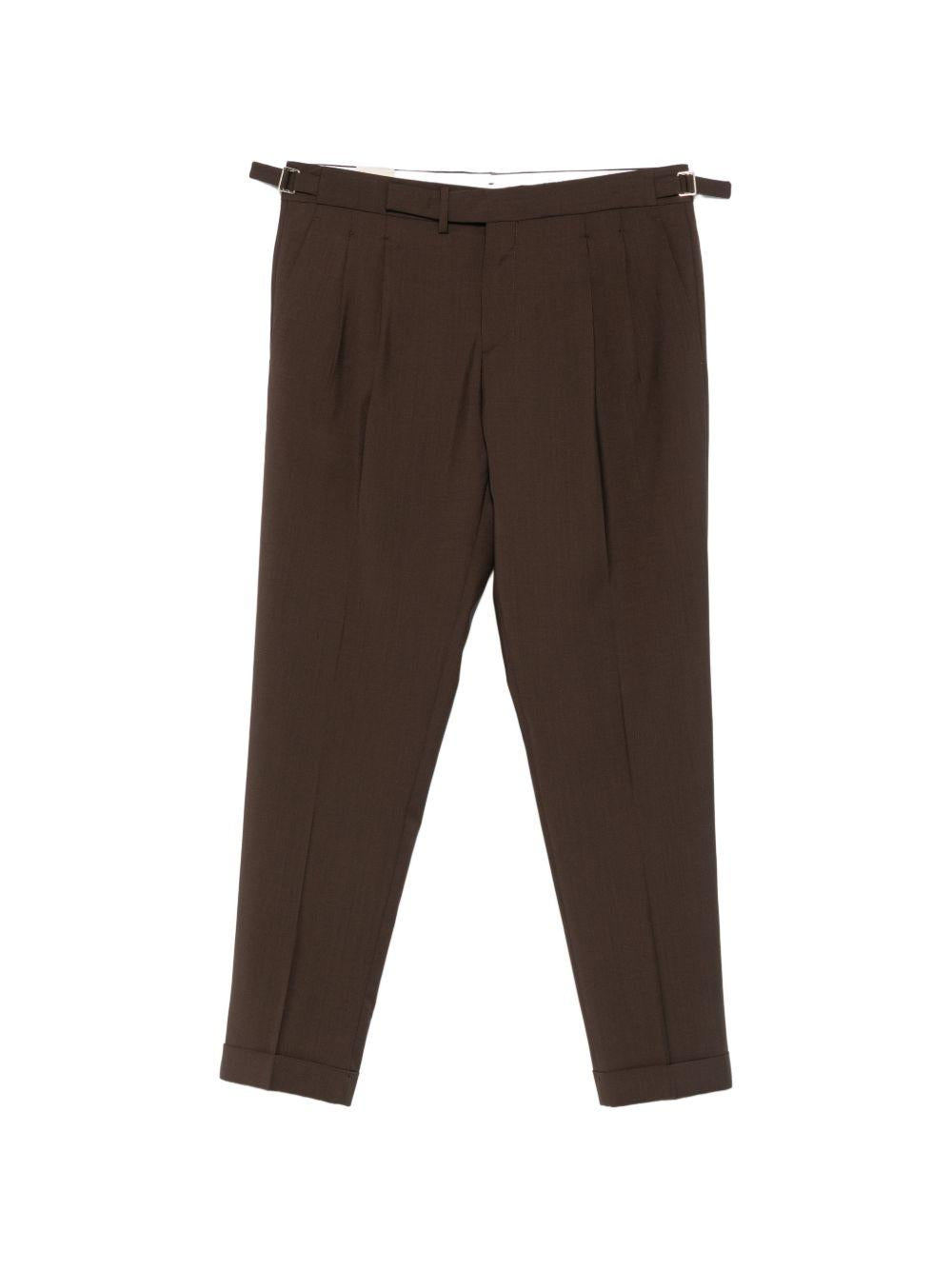 Pantaloni sartoriali marroni con pieghe 
