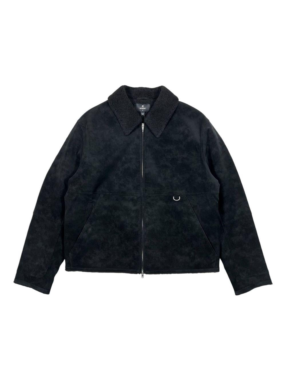 Giacca color sabbia con colletto in shearling 