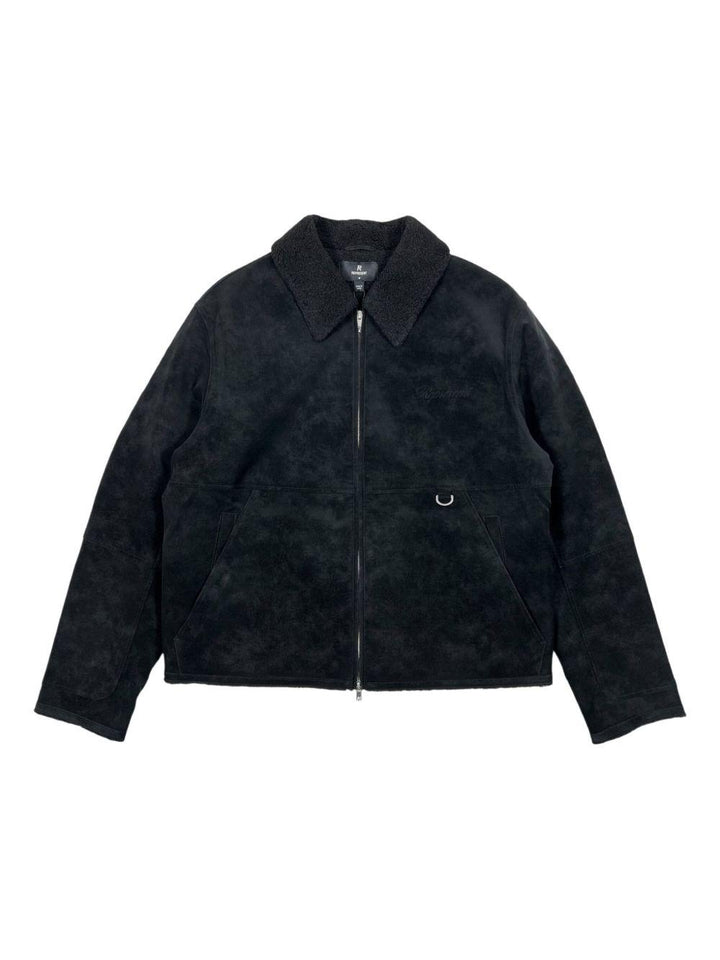 Giacca color sabbia con colletto in shearling 