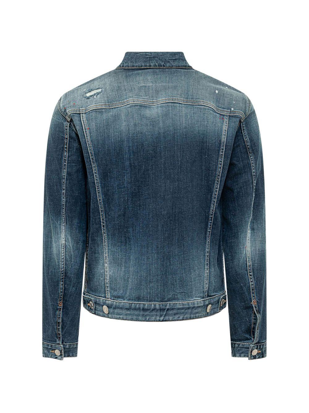 Giacca denim blu con bottoni 