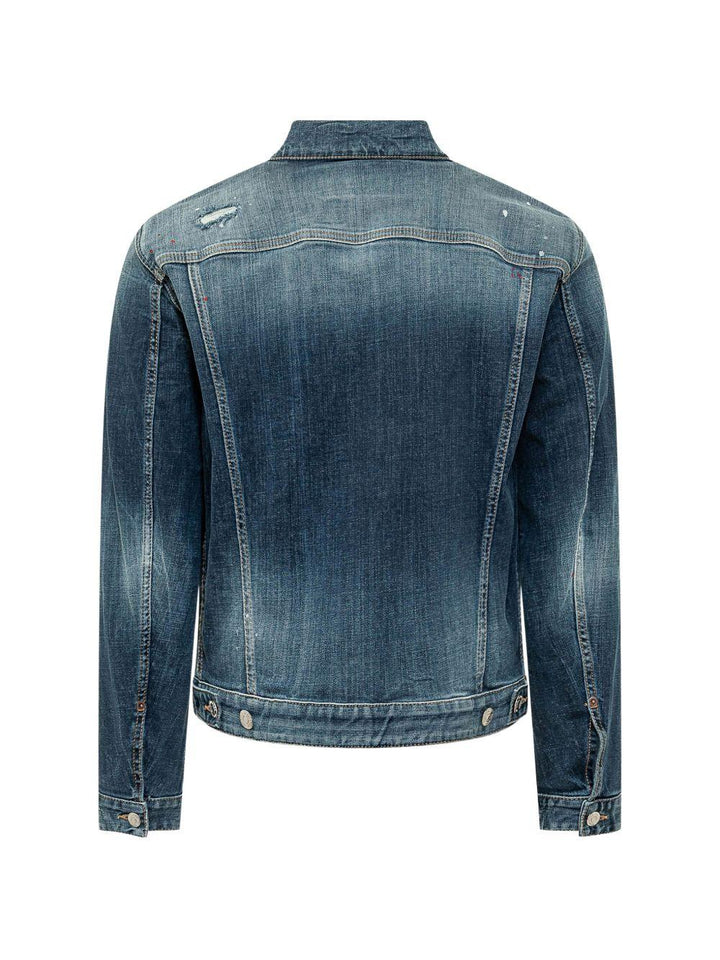 Giacca denim blu con bottoni 
