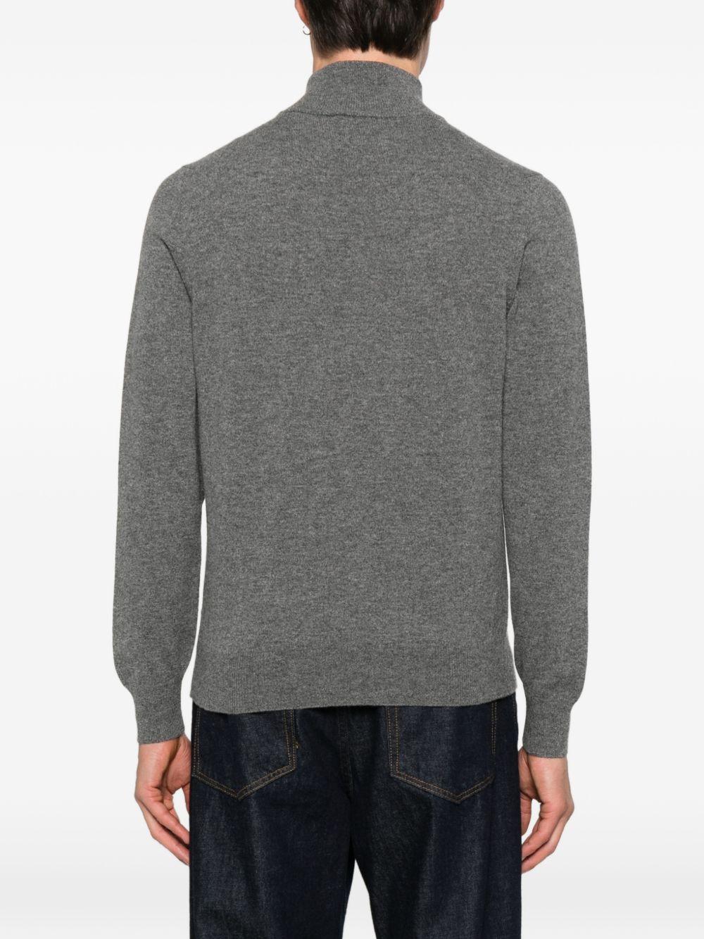 Maglione con zip grigio 