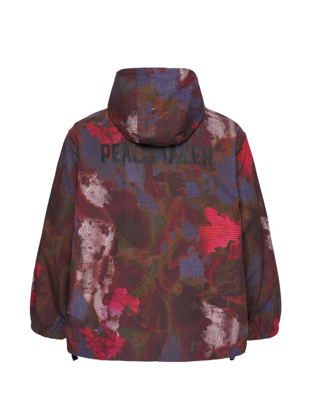 Giacca con cappuccio e stampa rosso/multicolore 
