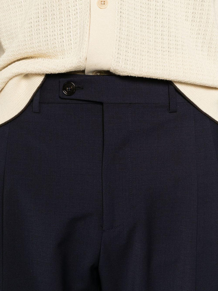 Pantaloni blu scuro con risvolto 