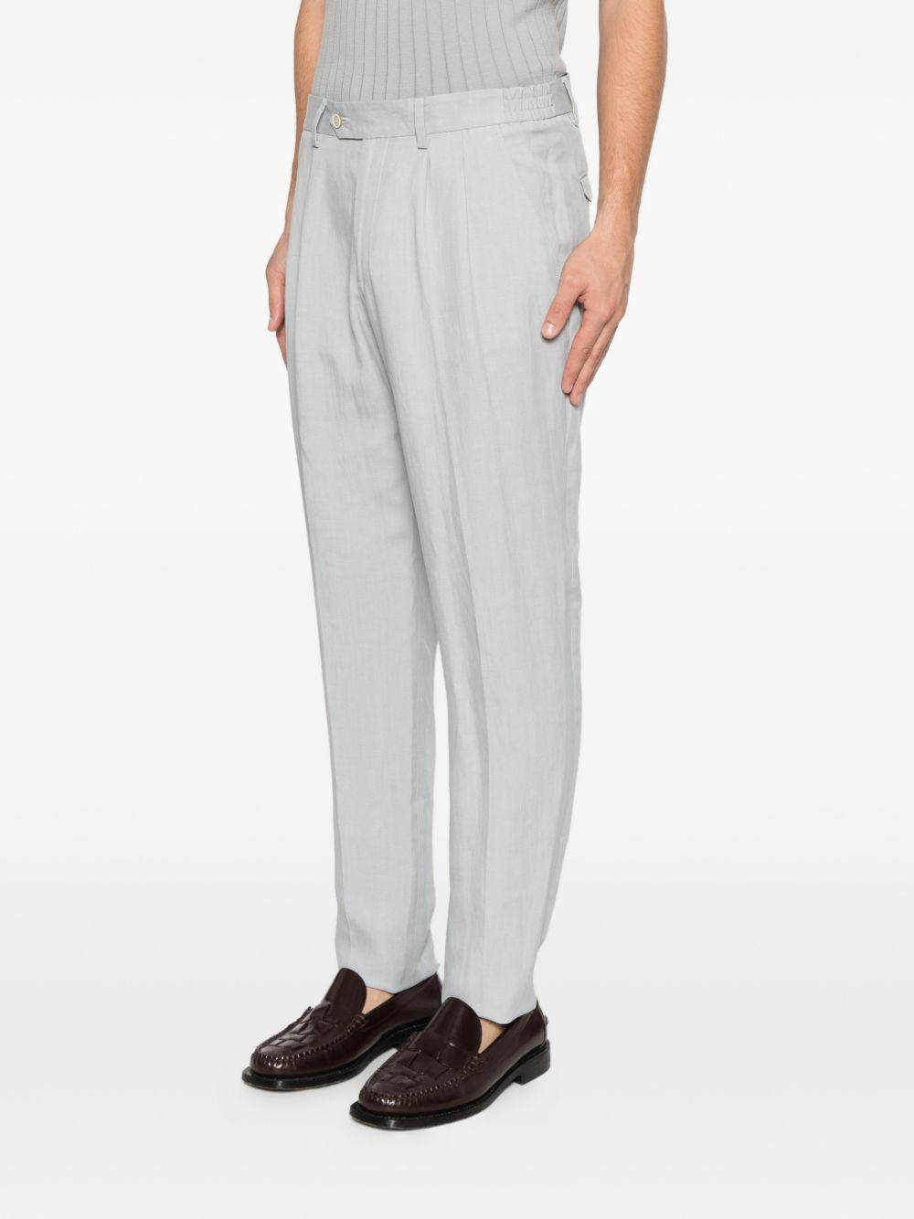 Pantaloni dritti con pinces blu denim 
