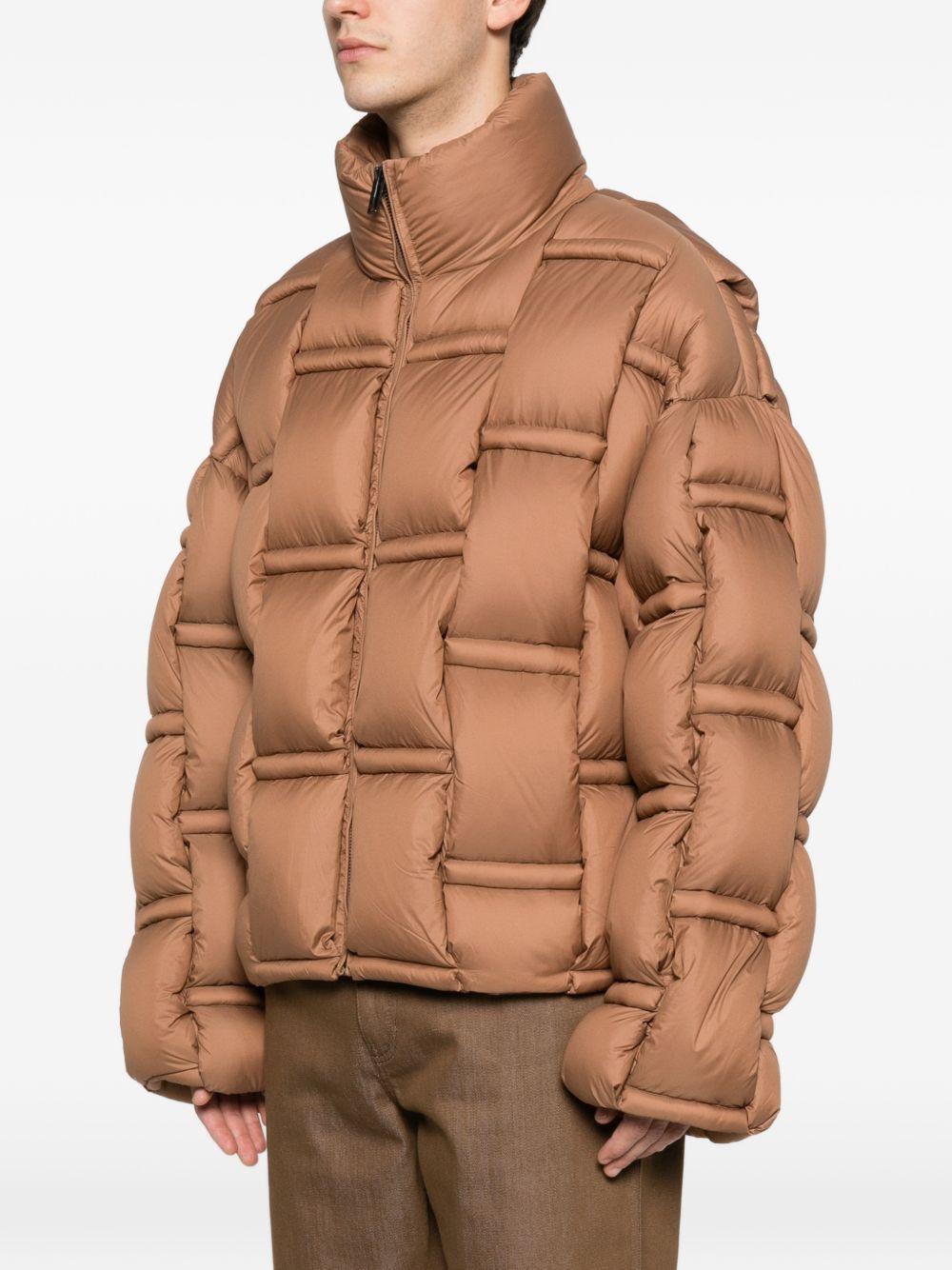 Piumino beige con inserti 