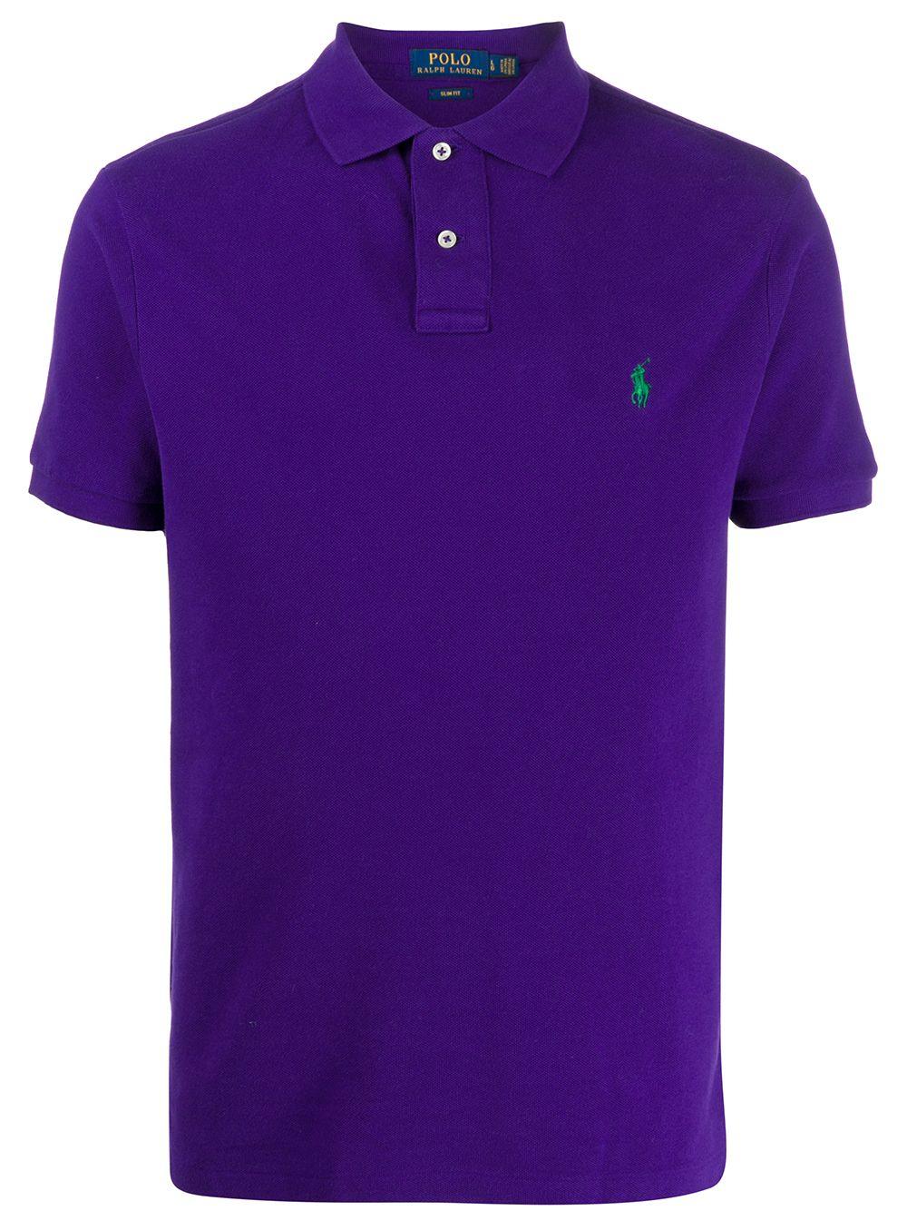 Polo viola con ricamo 