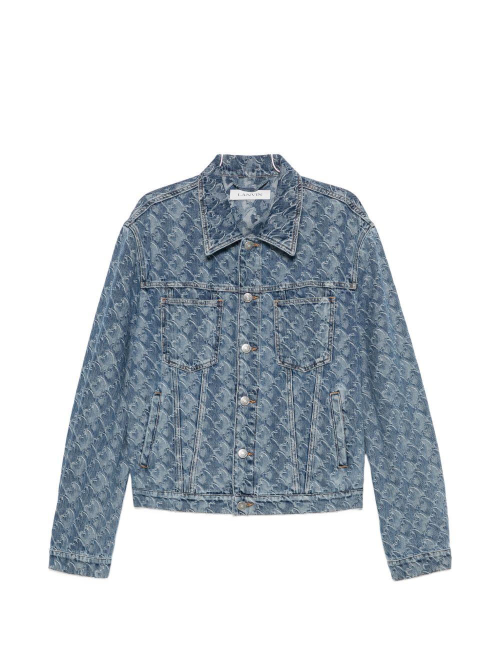 Giacca denim jacquard monogram blu 