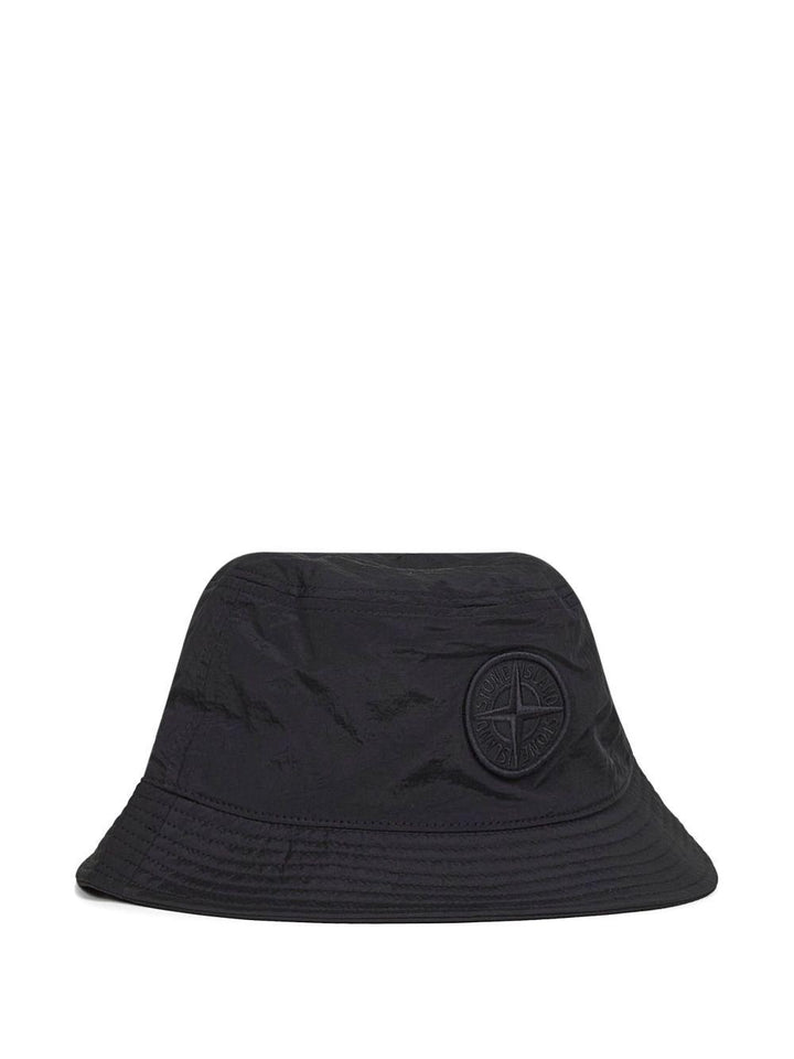 Cappello bucket nero con logo 