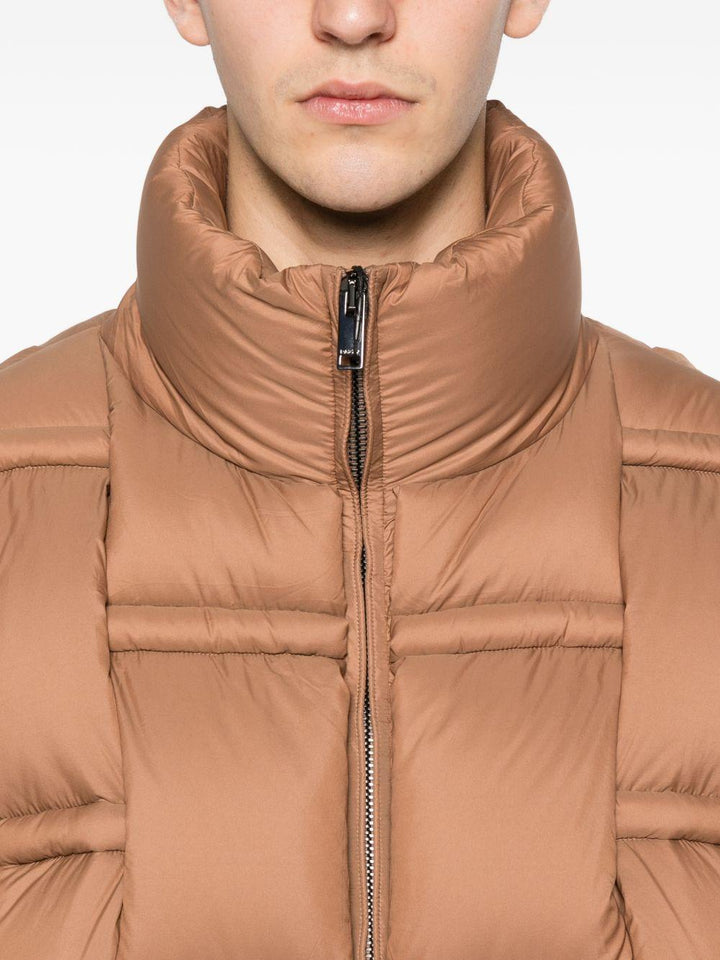 Piumino beige con inserti 