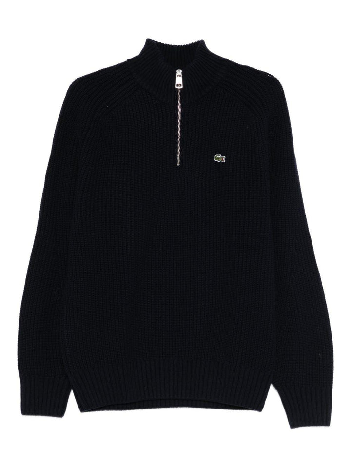 Maglione blu con applicazione 