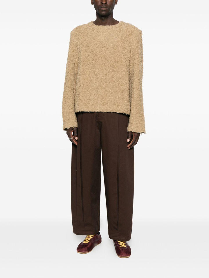 Maglione con scollo a V beige 
