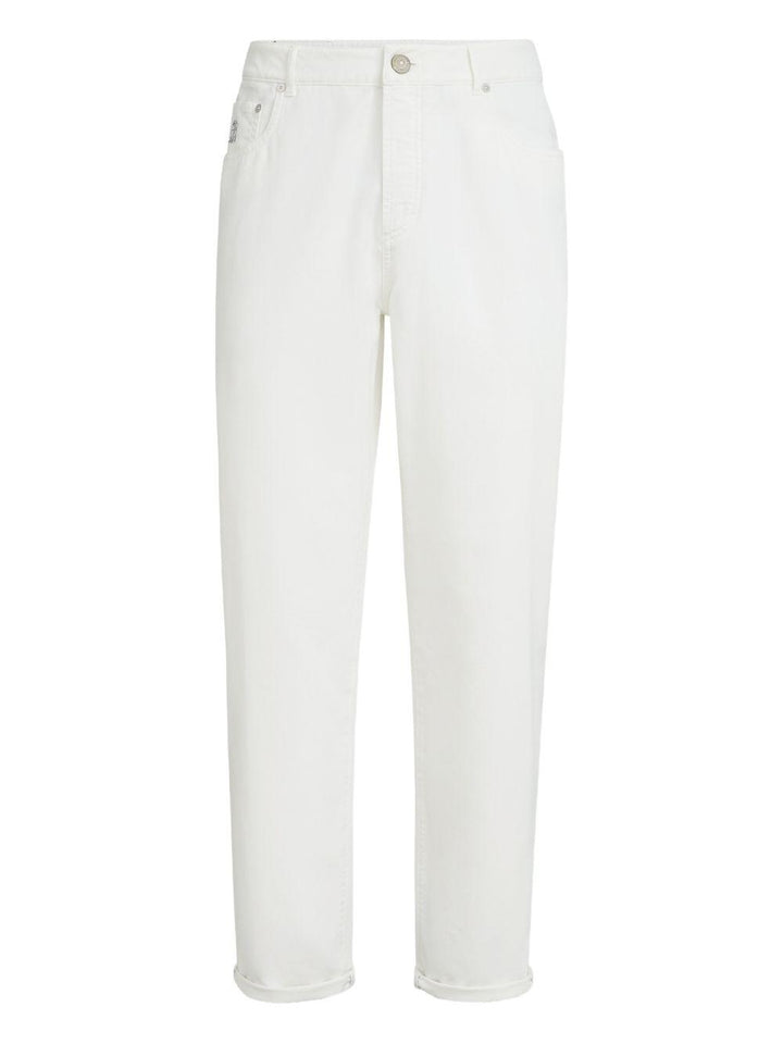 Jeans bianco cinque tasche 