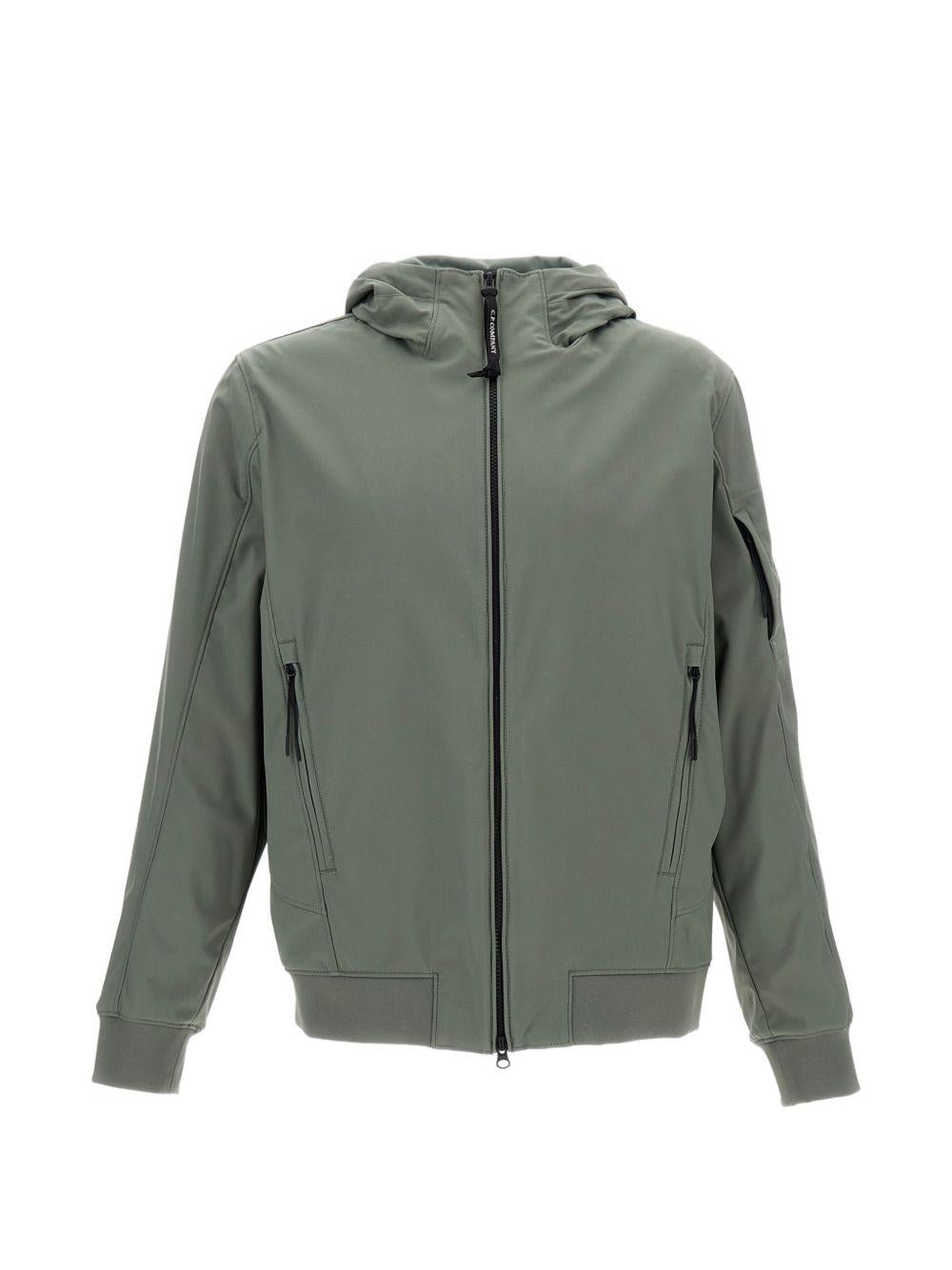 Felpa con cappuccio e zip verde 