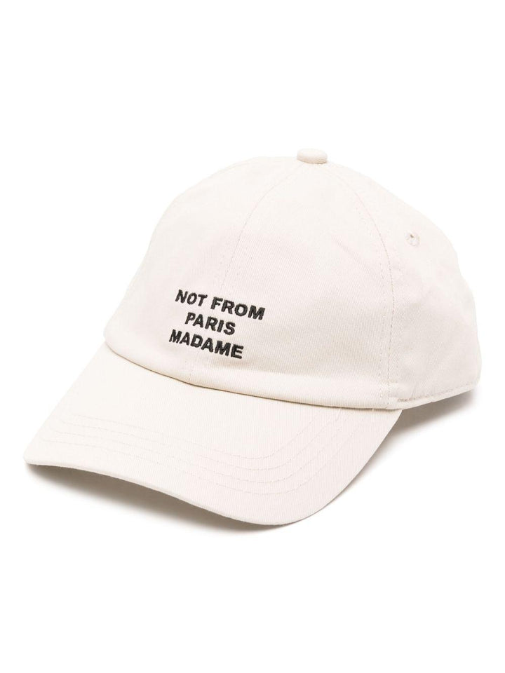 Cappello da baseball Not From Paris beige chiaro e nero 
