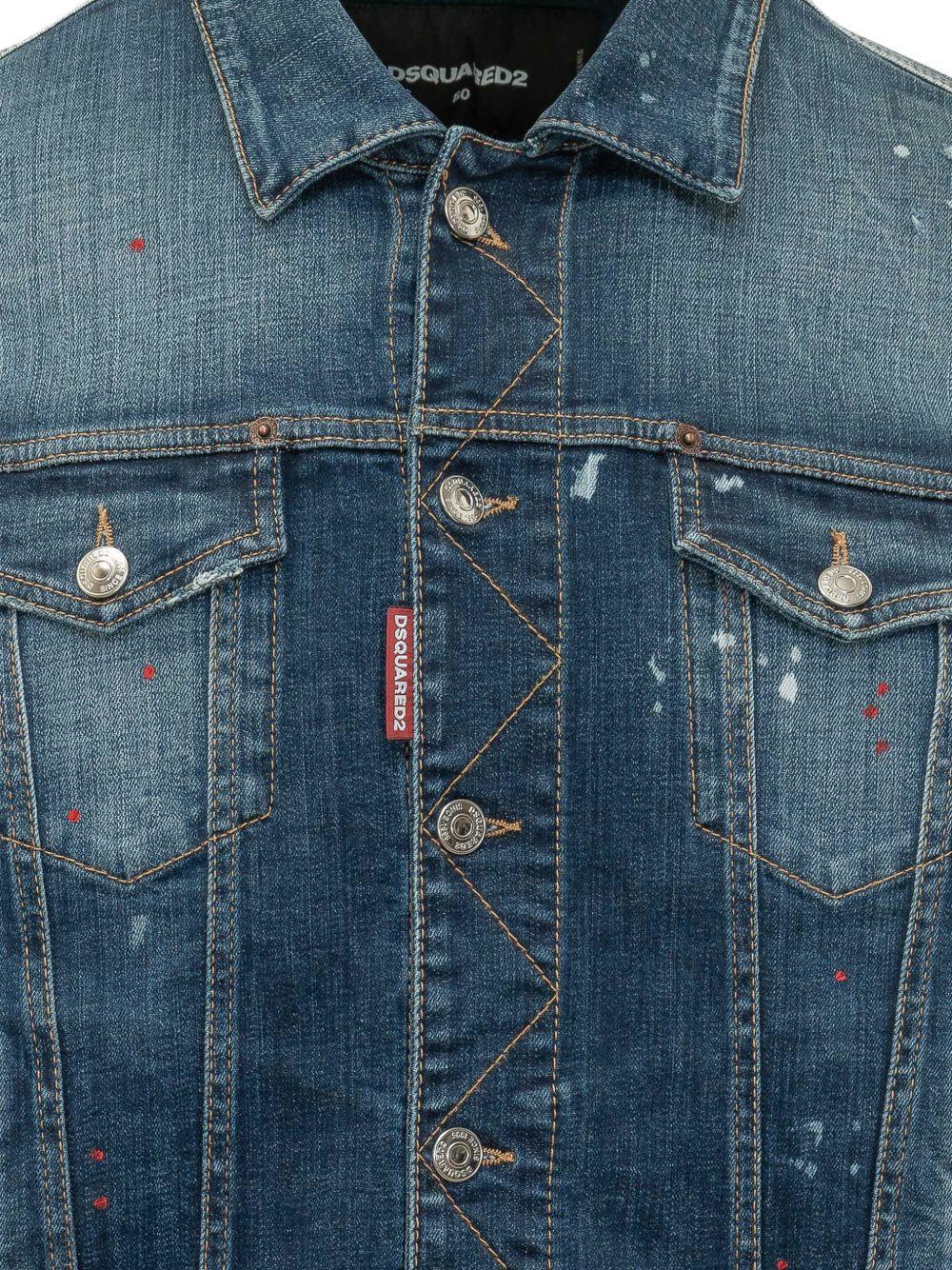 Giacca denim blu con bottoni 