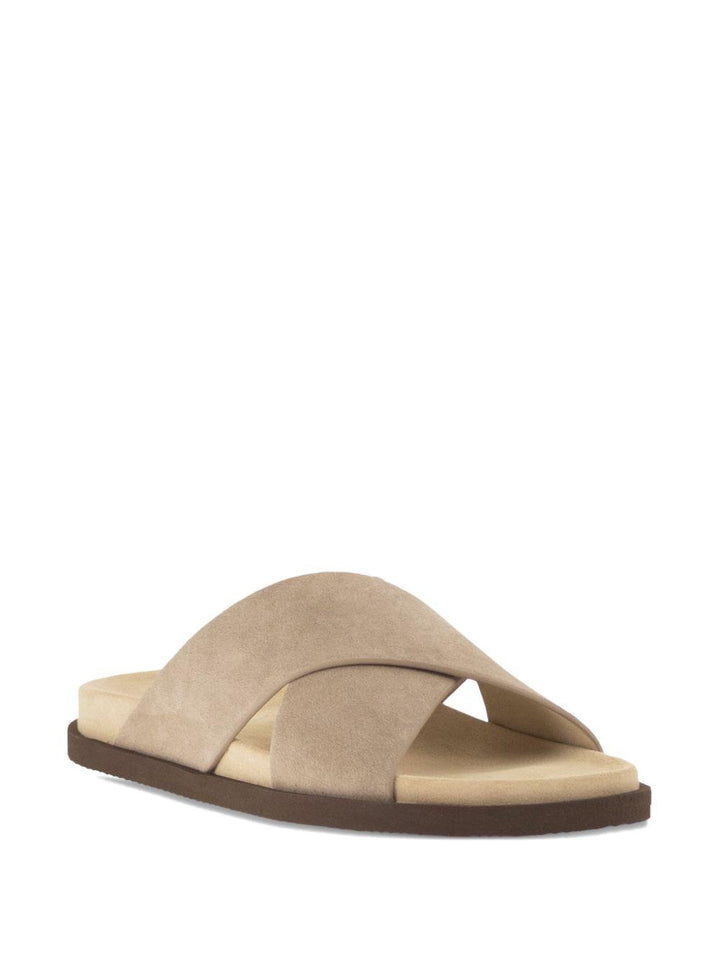 Sandali in suede tortora 