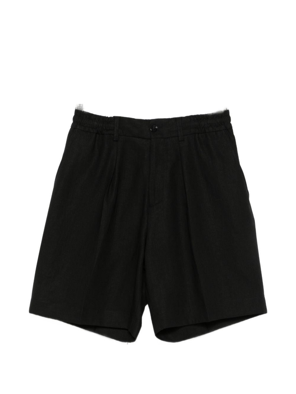 Shorts con pinces nero 