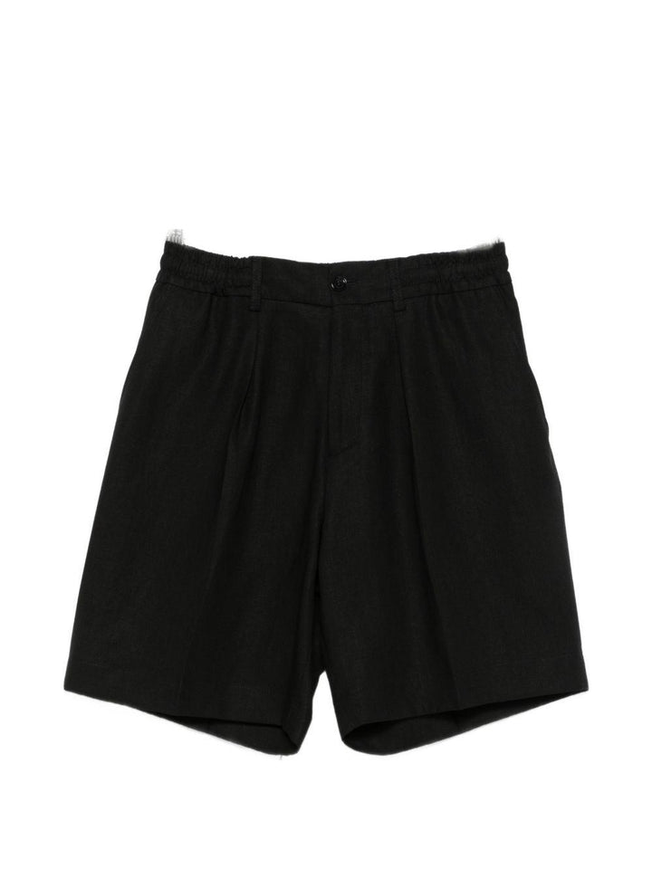 Shorts con pinces nero 