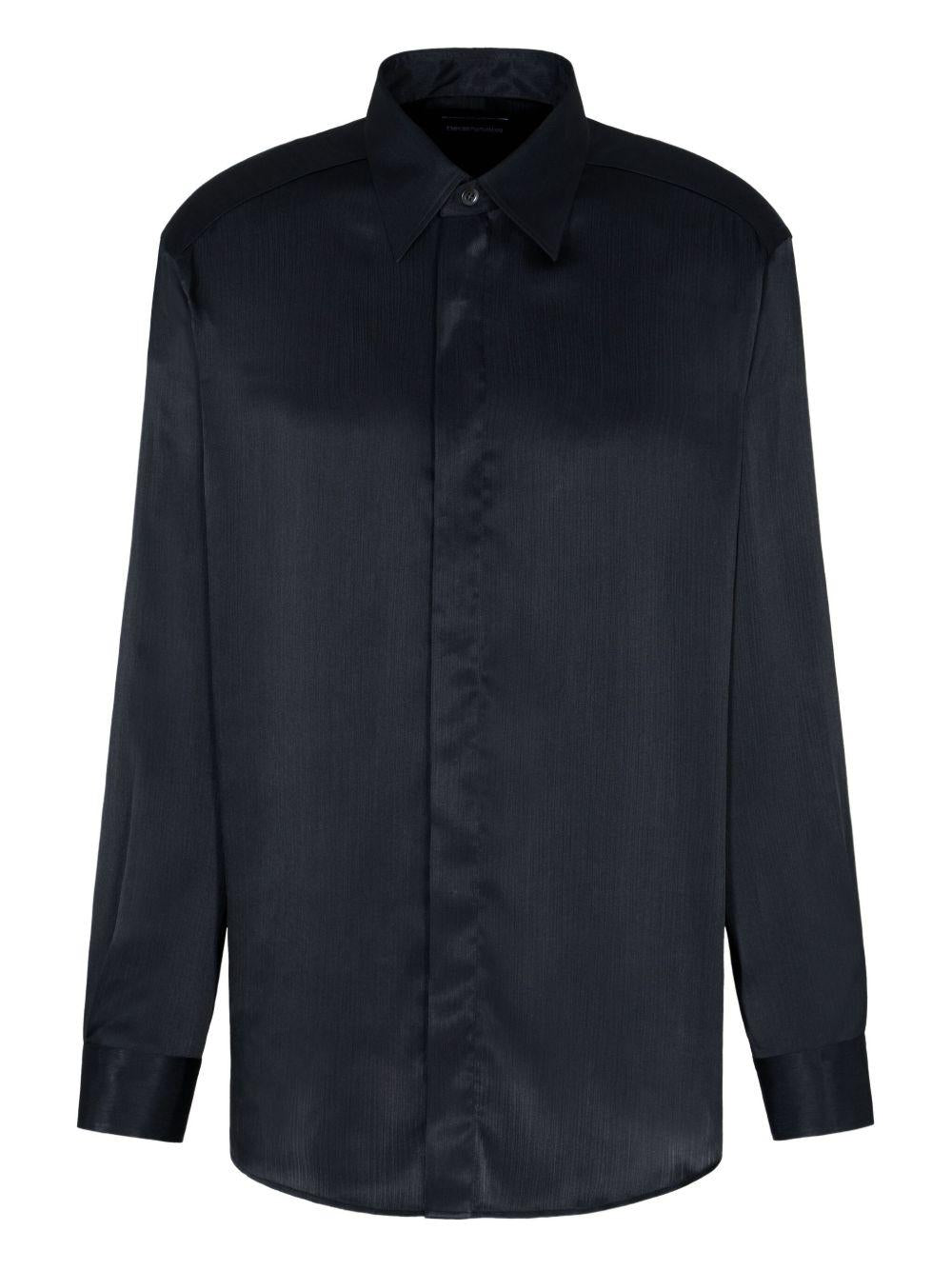 Camicia nera effetto seta 