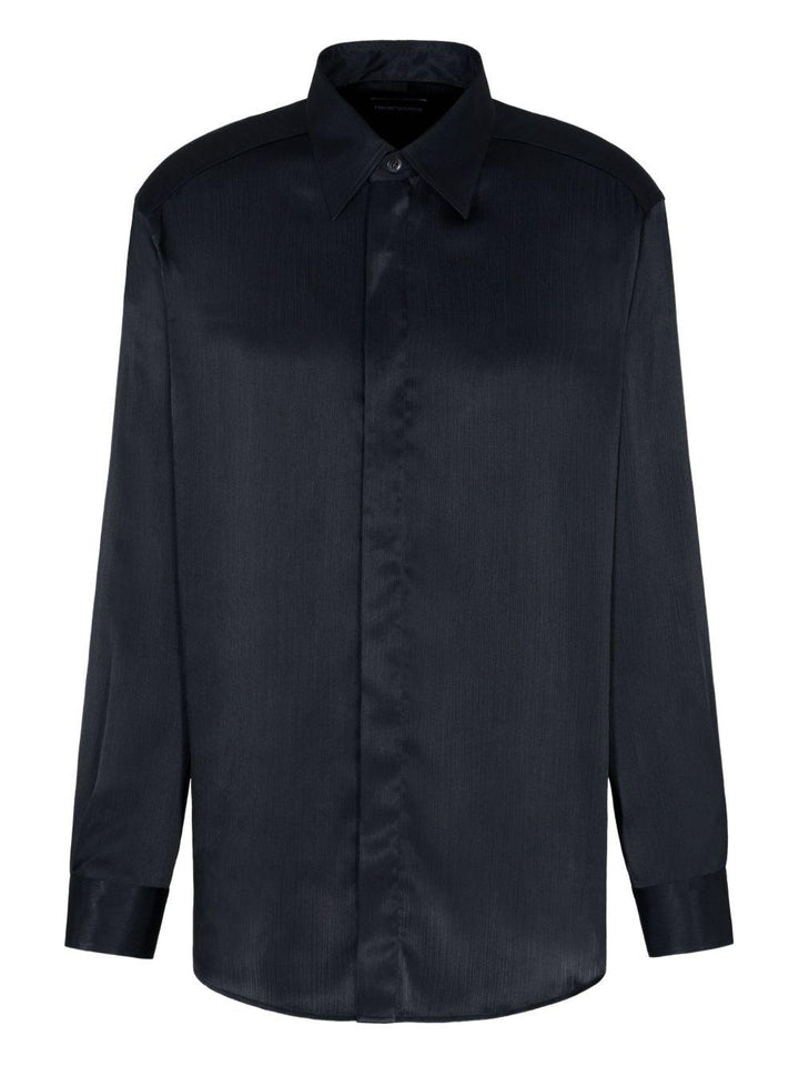Camicia nera effetto seta 