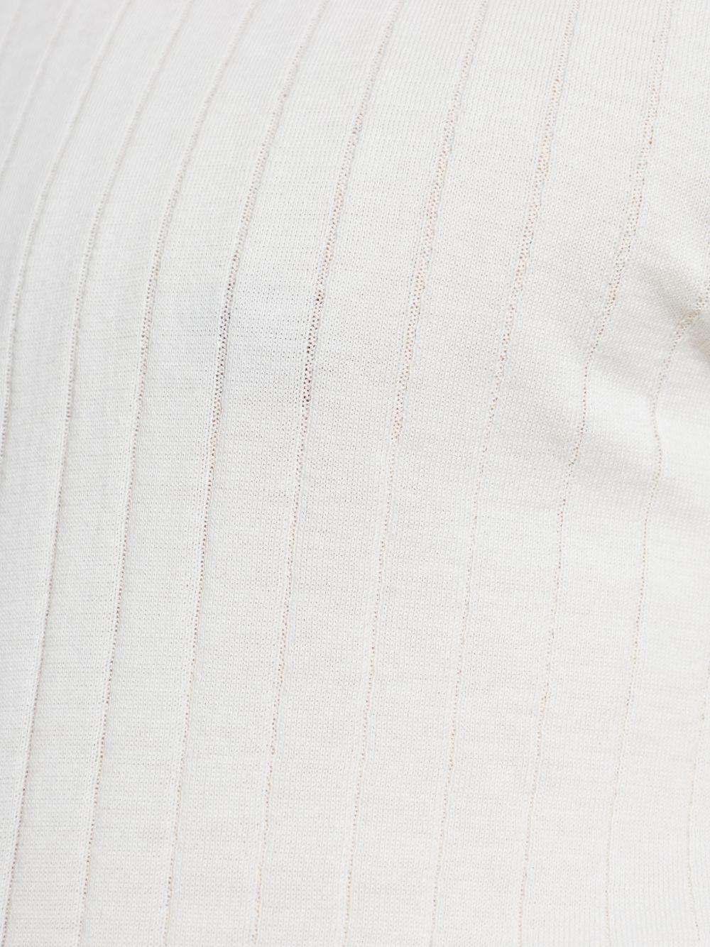 Maglia bianca e taupe a coste 