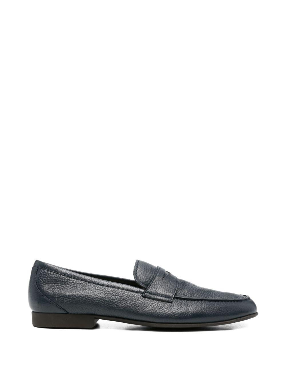 Mocassino blu navy in pelle 