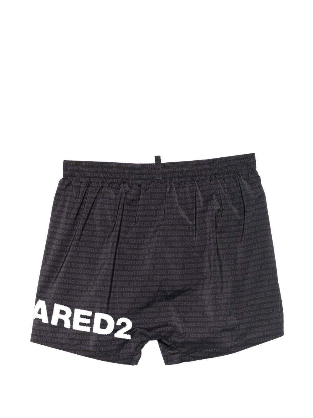 Costume da bagno nero e bianco con logo 