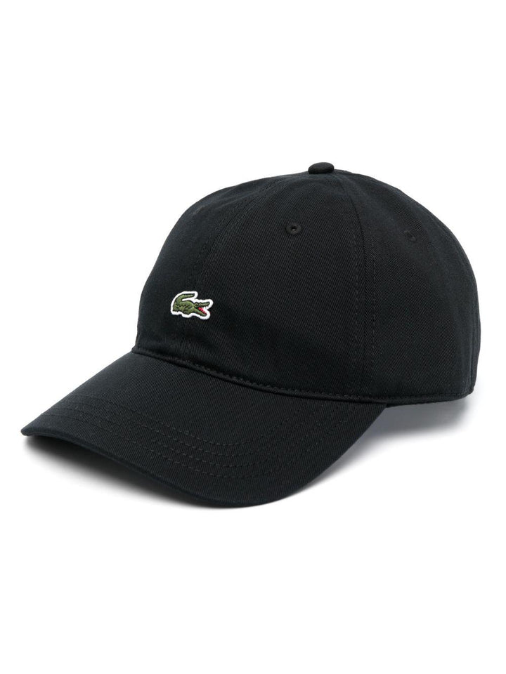 Cappello da baseball nero con applicazione logo 
