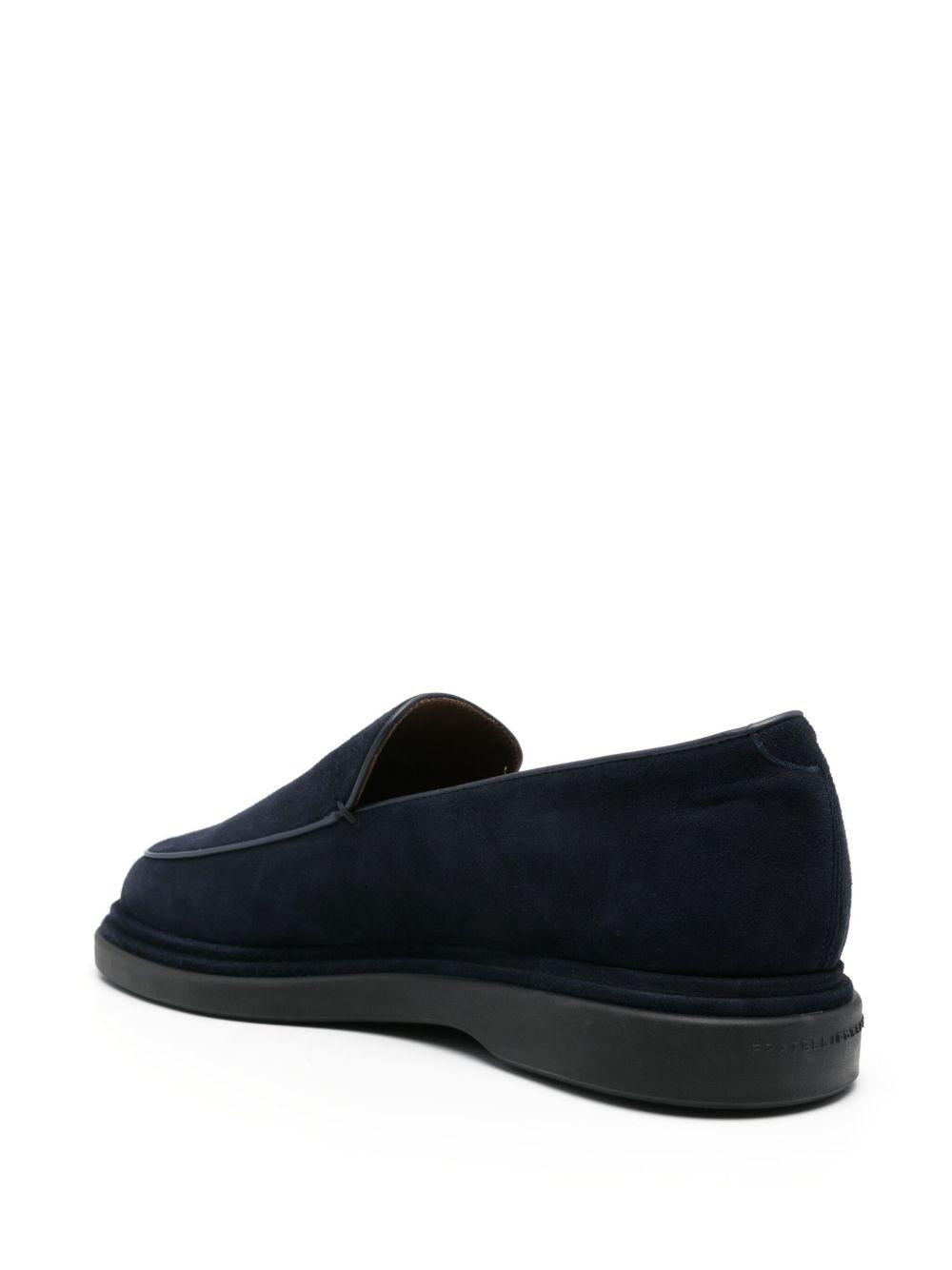 Mocassini blu notte in suede 