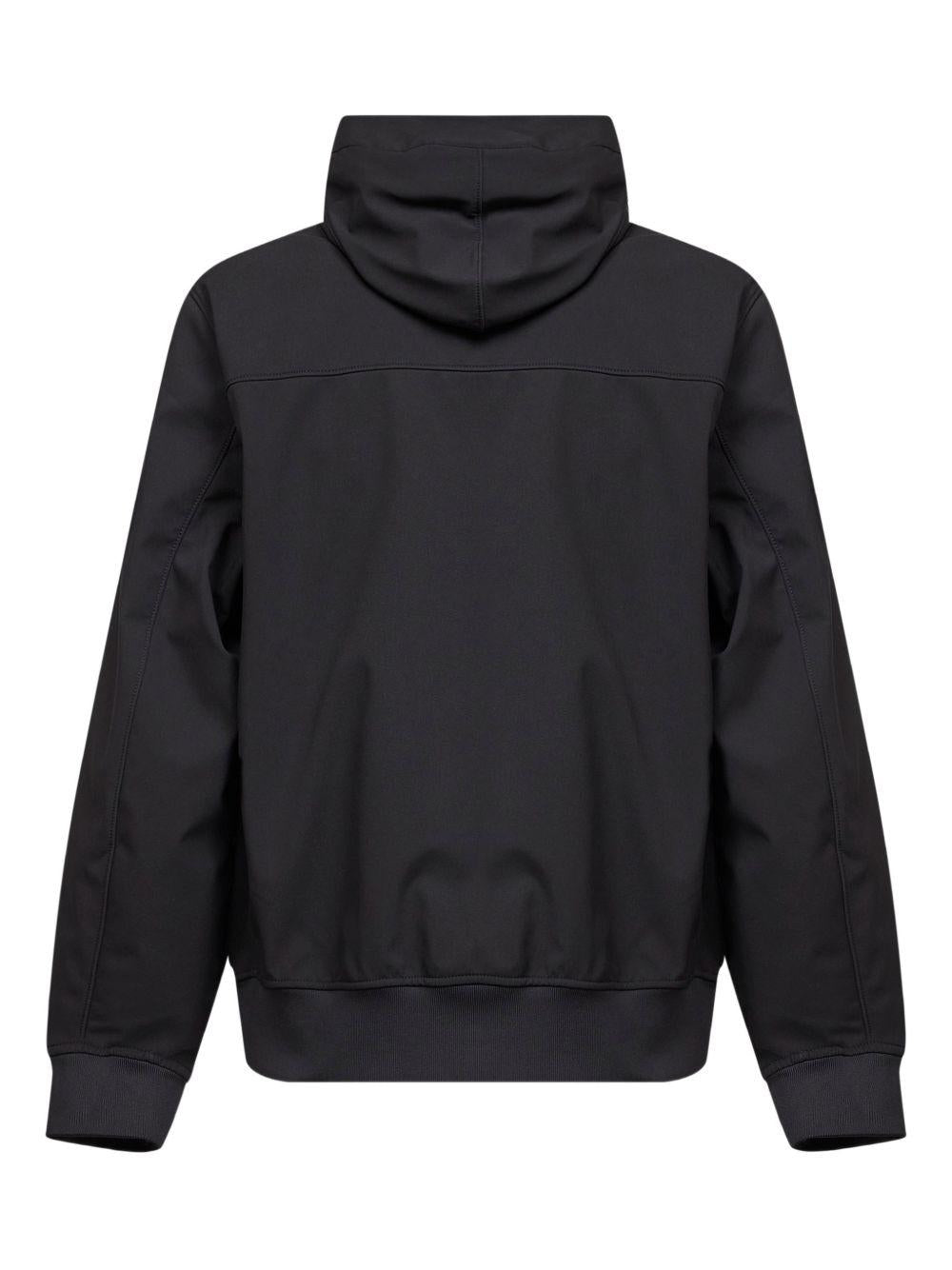 Giacca Shell-r e.Dye Technology con cappuccio e zip nero 