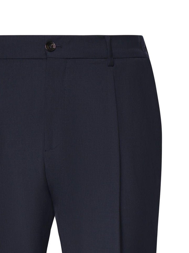 Pantaloni plissé blu scuro 