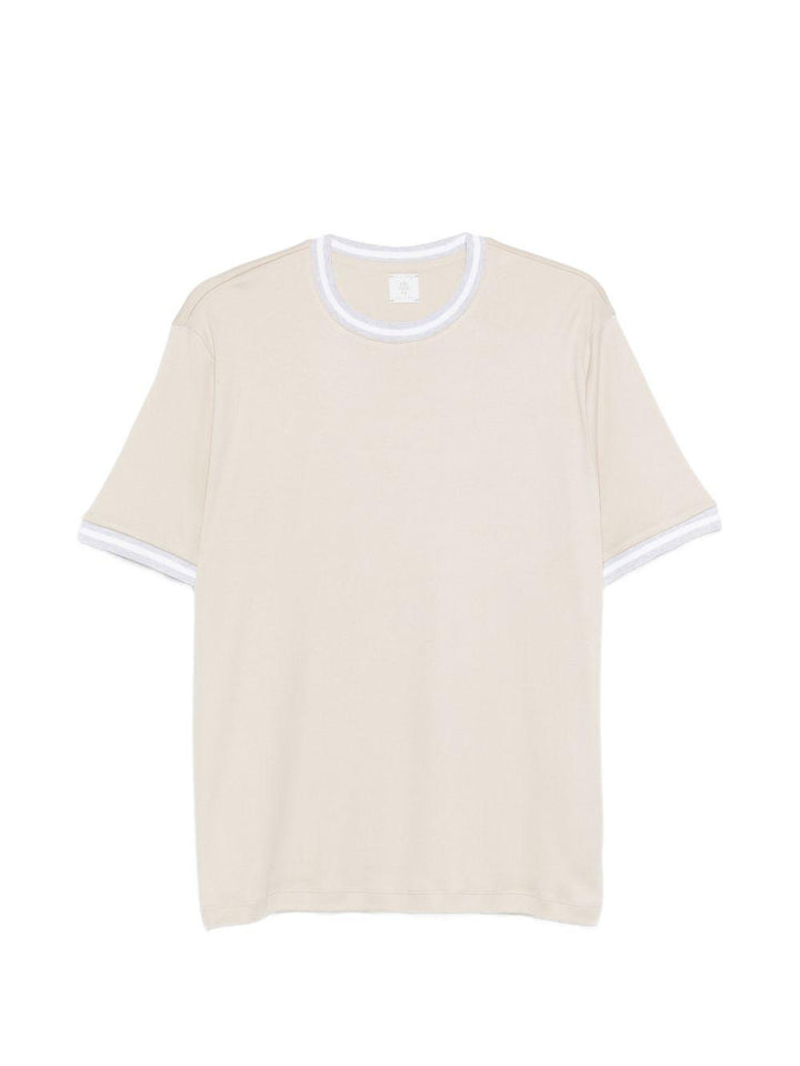 T-shirt girocollo sabbia e grigio 